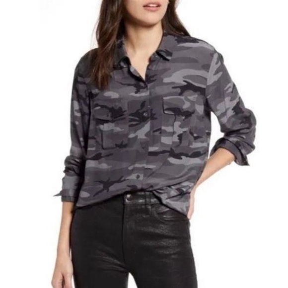 BOGO! Rails Rhett Charcoal Camo Button Front Shirt XS - Picture 1 of 11